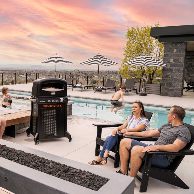 Black Outdoor Gas Pizza Oven with Stand