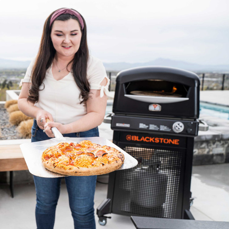 Black Outdoor Gas Pizza Oven with Stand