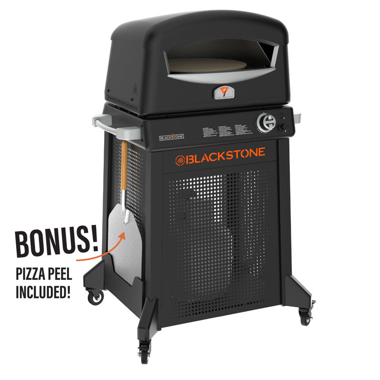 Black Outdoor Gas Pizza Oven with Stand