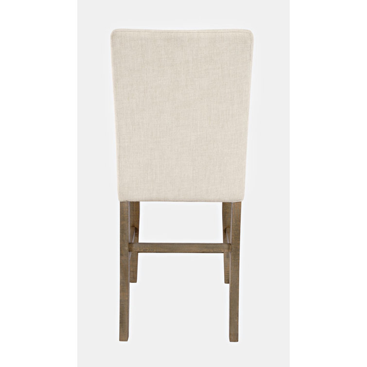 Carlyle Crossing Cream Upholstered Counter Stool in Distressed Pine