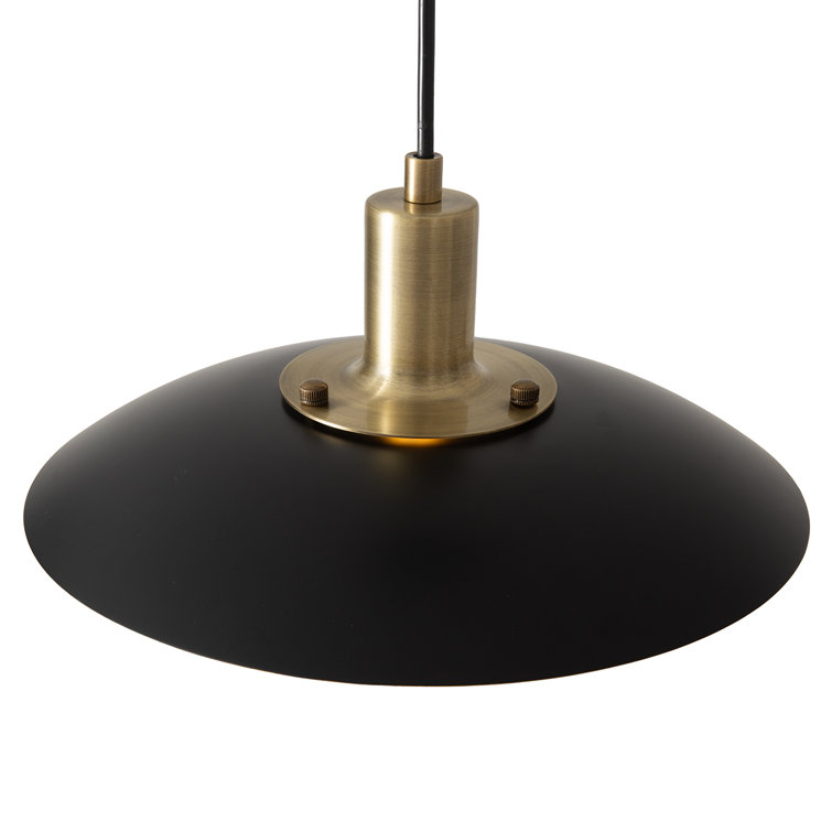 Rancho Mirage Matte Black and Brass Pendant Light
