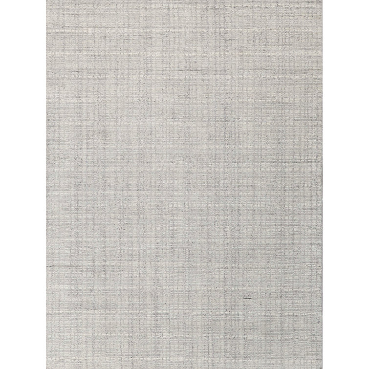 Ivory Hand-Knotted Wool Rectangular Area Rug 10' x 14'