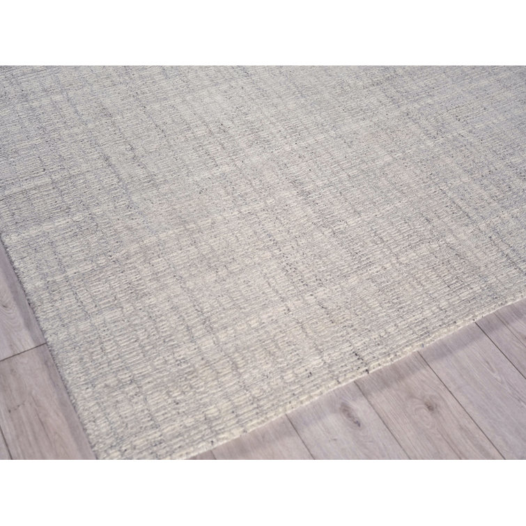 Ivory Hand-Knotted Wool Rectangular Area Rug 10' x 14'