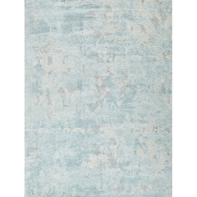 Handmade Silver and Gold Wool Viscose 8' x 10' Area Rug