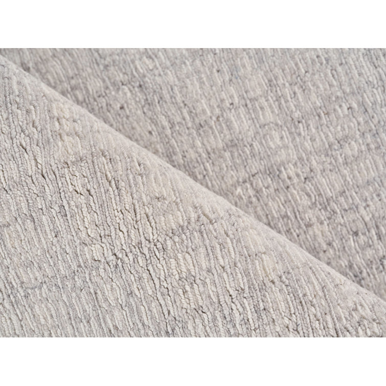 Ivory Hand-Knotted Wool Rectangular Area Rug 10' x 14'