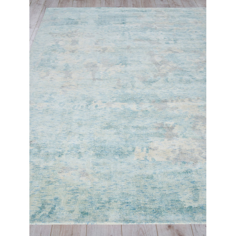 Handmade Silver and Gold Wool Viscose 8' x 10' Area Rug