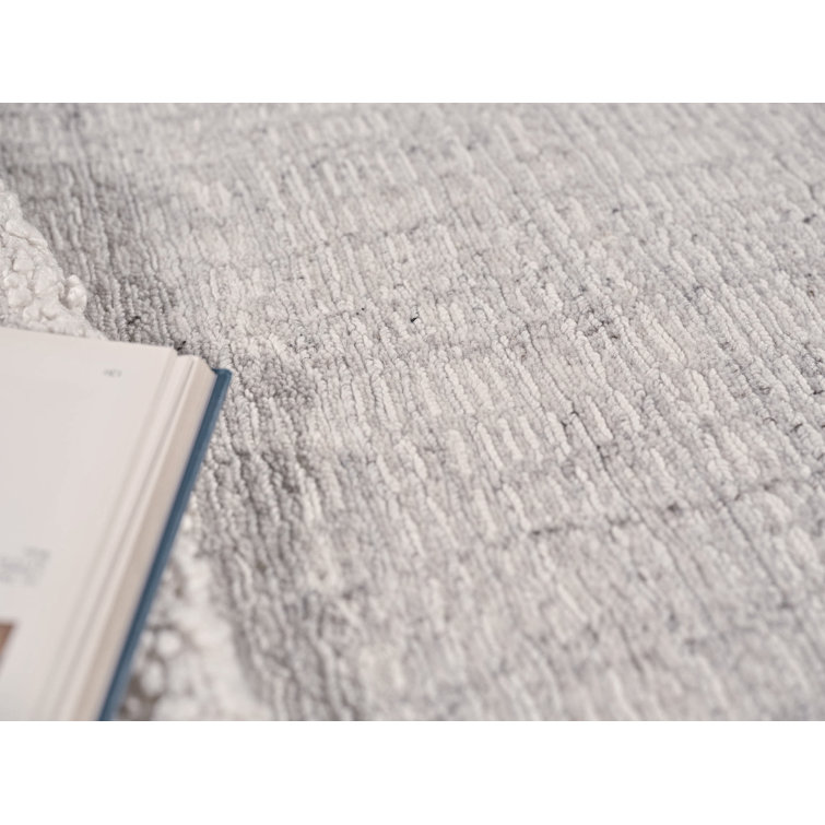 Ivory Hand-Knotted Wool Rectangular Area Rug 10' x 14'