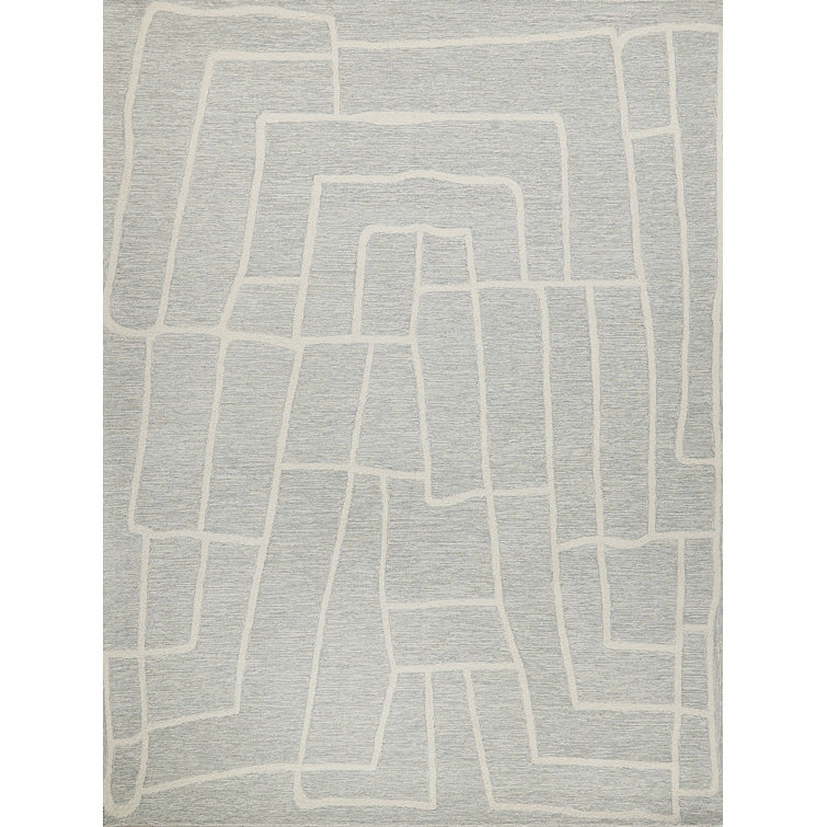 Ivory Hand-Tufted Wool Rectangular 6' x 9' Area Rug