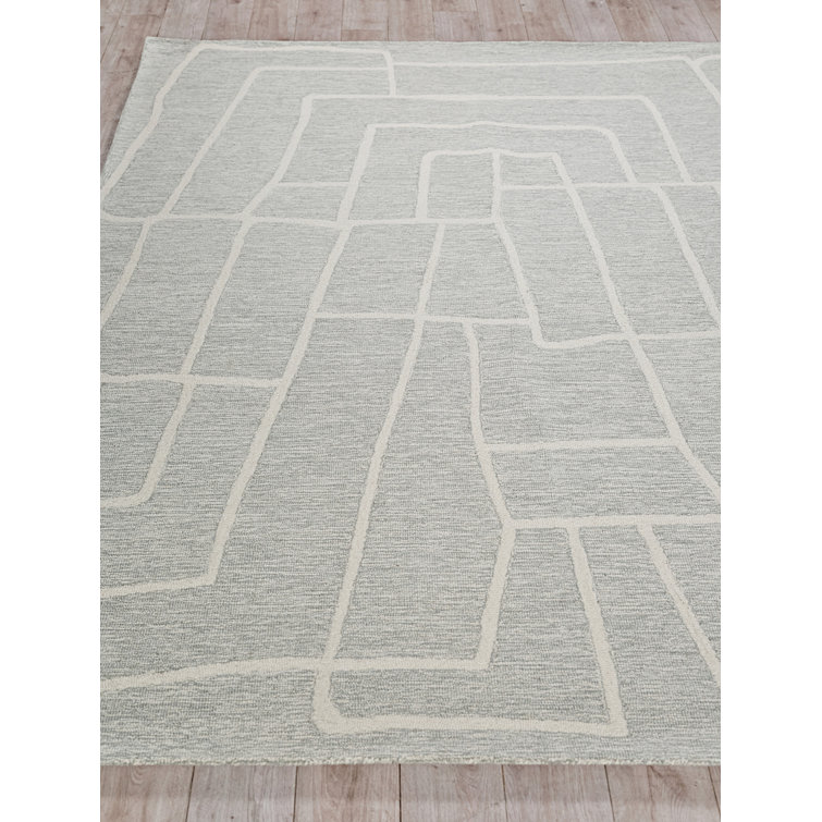 Ivory Hand-Tufted Wool Rectangular 6' x 9' Area Rug