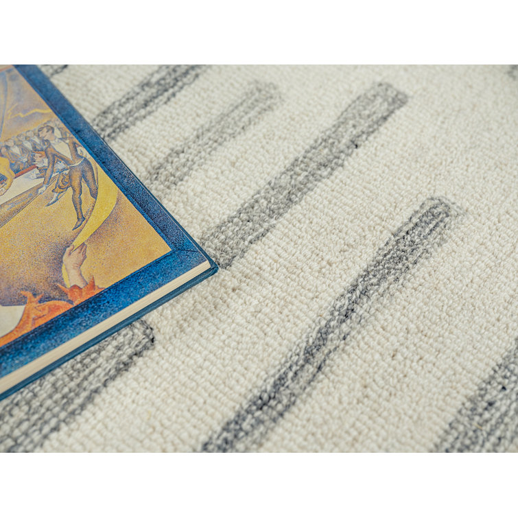 Ivory and Gray Hand-Tufted Wool Rectangular Area Rug, 12' x 15'
