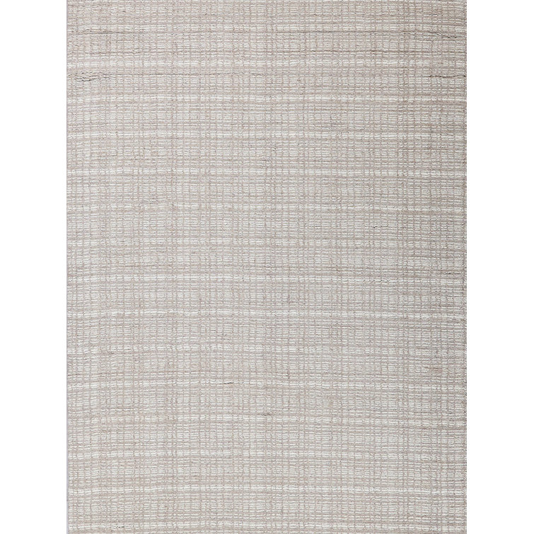 Handmade Ivory Geometric Wool Rectangular 9' x 12' Area Rug