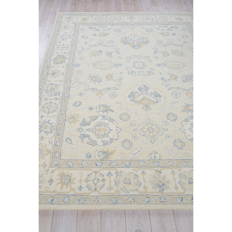 Handmade Ivory Wool Tufted Rectangular Area Rug 12' x 15'
