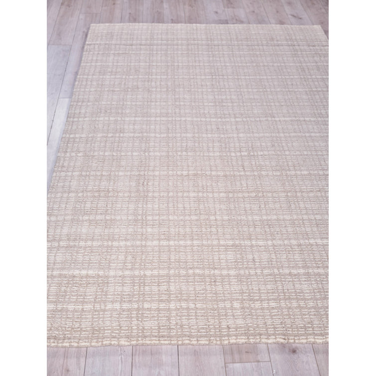 Handmade Ivory Geometric Wool Rectangular 9' x 12' Area Rug