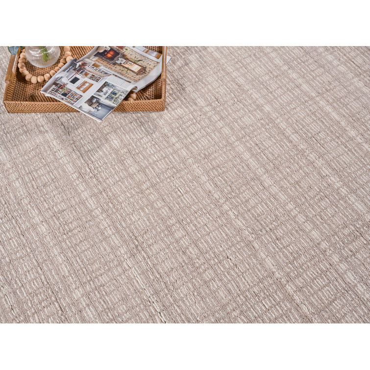 Handmade Ivory Geometric Wool Rectangular 9' x 12' Area Rug