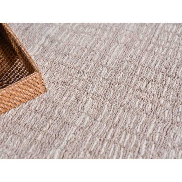 Handmade Ivory Geometric Wool Rectangular 9' x 12' Area Rug