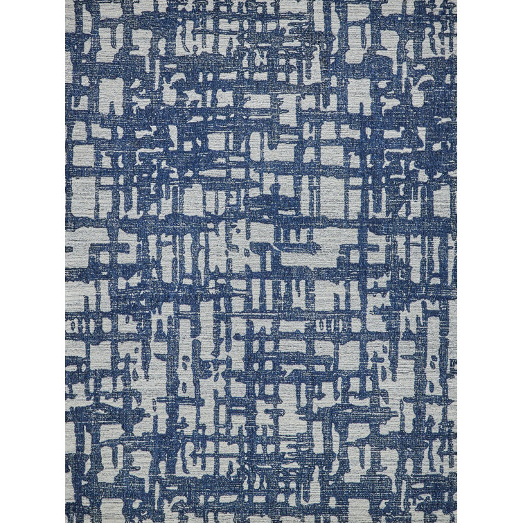 Aspen Blue and Beige Hand-Tufted Wool 6' x 9' Rug