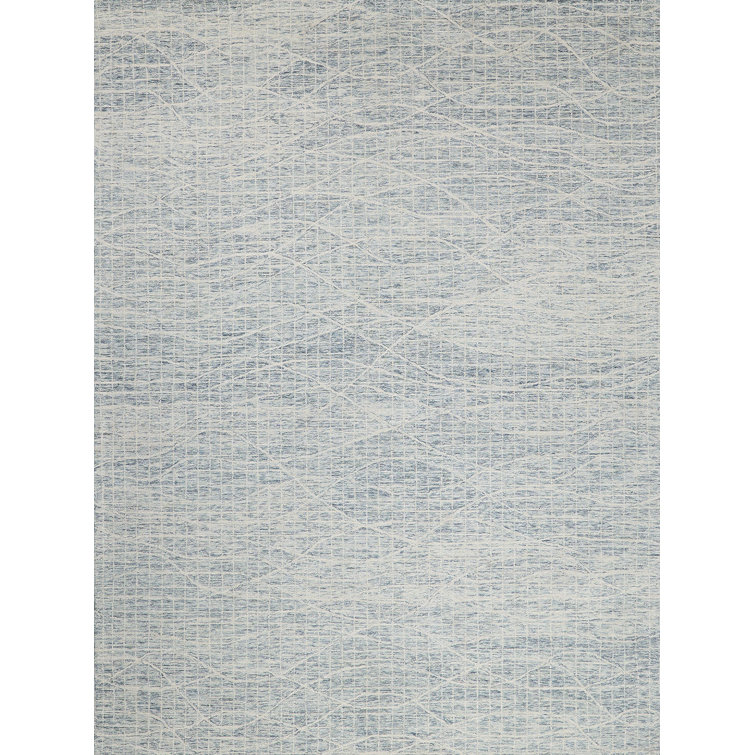 Handmade Geometric Tufted Wool Rectangular Silver Area Rug
