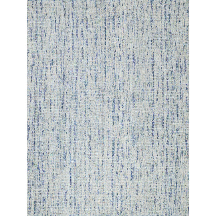 Ivory and Blue Hand-Tufted Wool Rectangular Rug, 12' x 15'