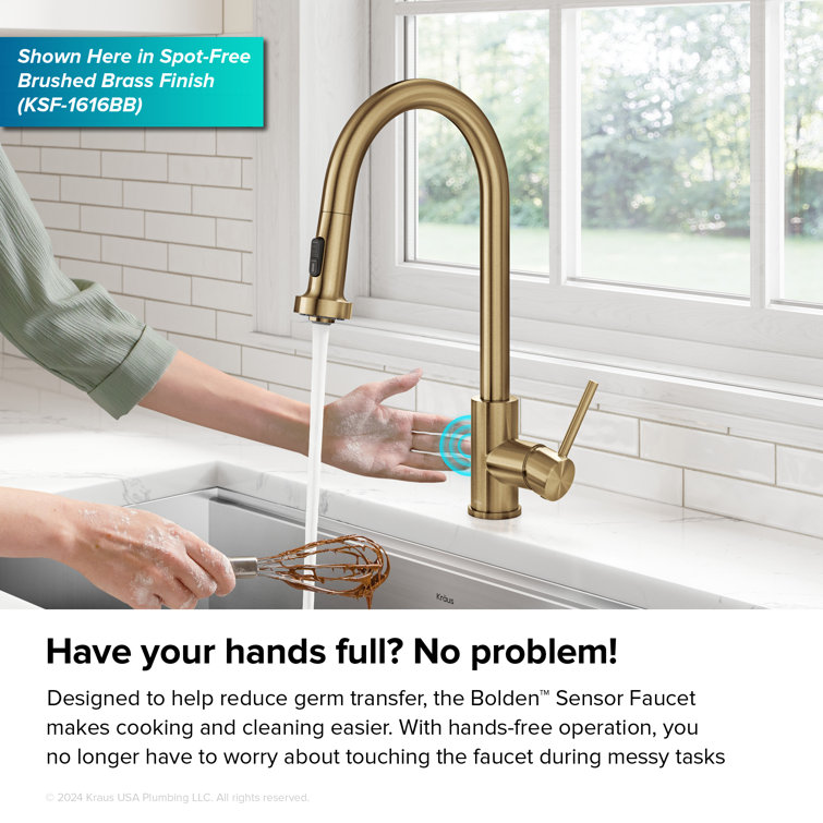 Matte Black Touchless Kitchen Faucet with Pull-out Spray