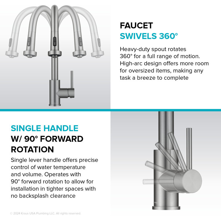 Matte Black Touchless Kitchen Faucet with Pull-out Spray