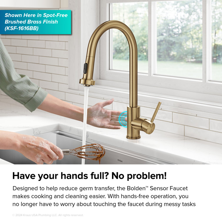 Stainless Steel Touchless Kitchen Faucet with Pull-out Spray