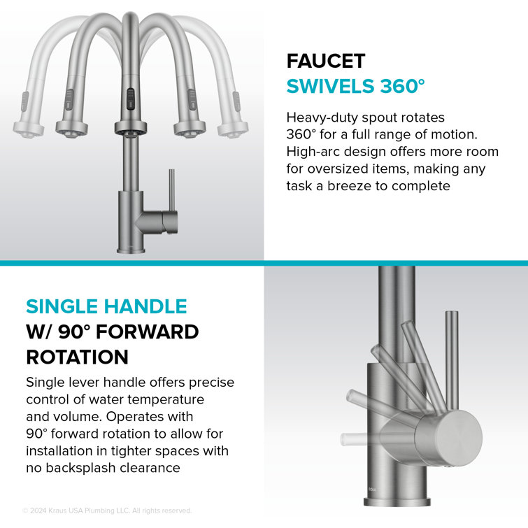 Stainless Steel Touchless Kitchen Faucet with Pull-out Spray