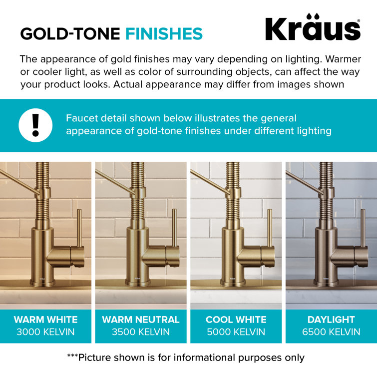 Brushed Brass Pull Down Kitchen Faucet with Spray