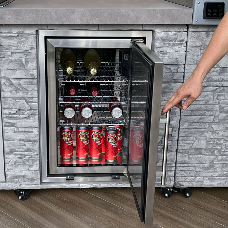 96 Inch Gray Stone Stainless Steel Propane Grill Island with Rotisserie