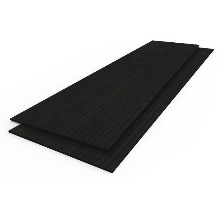 Black Vinyl Shiplap Acoustic Wall Paneling, 8-ft Length