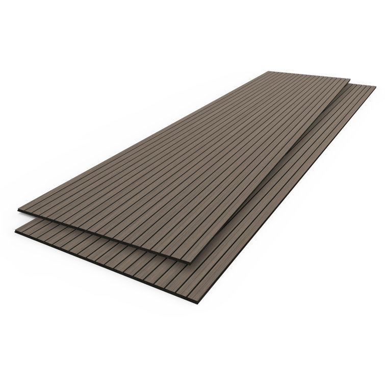 Black Vinyl Shiplap Acoustic Wall Paneling, 8-ft Length
