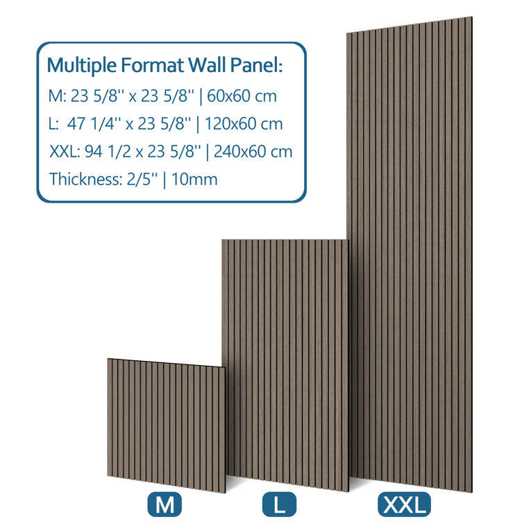 Black Vinyl Shiplap Acoustic Wall Paneling, 8-ft Length