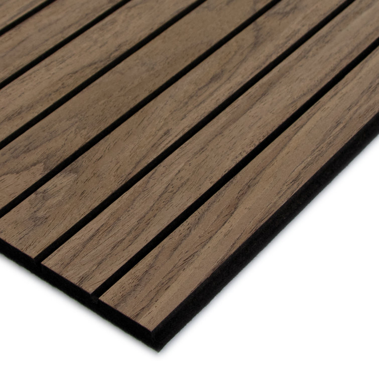 Walnut Peel & Stick 3D Acoustic Wood Slat Wall Panels