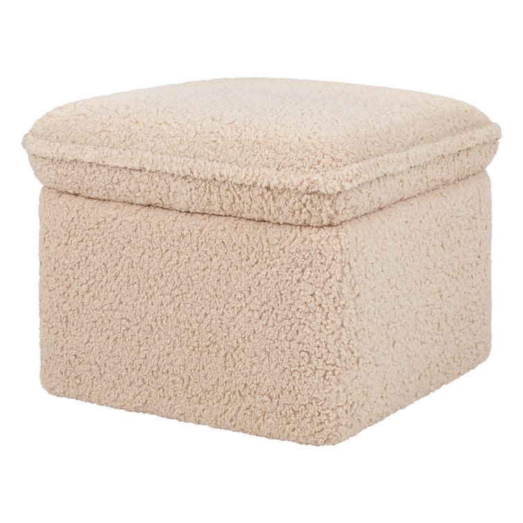 Chai Shearling Beige Upholstered Storage Ottoman