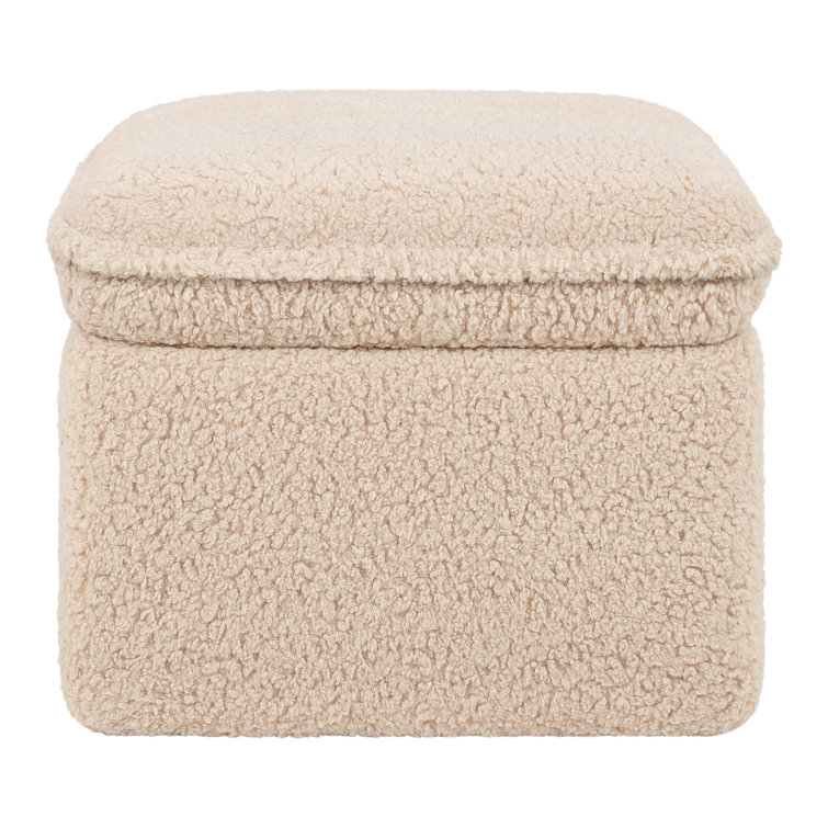 Chai Shearling Beige Upholstered Storage Ottoman