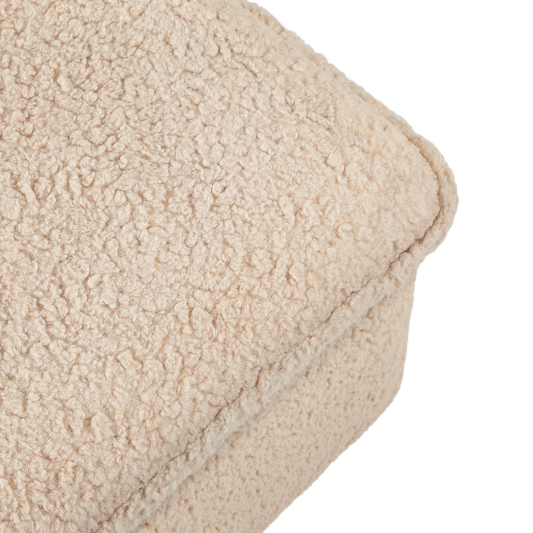 Chai Shearling Beige Upholstered Storage Ottoman