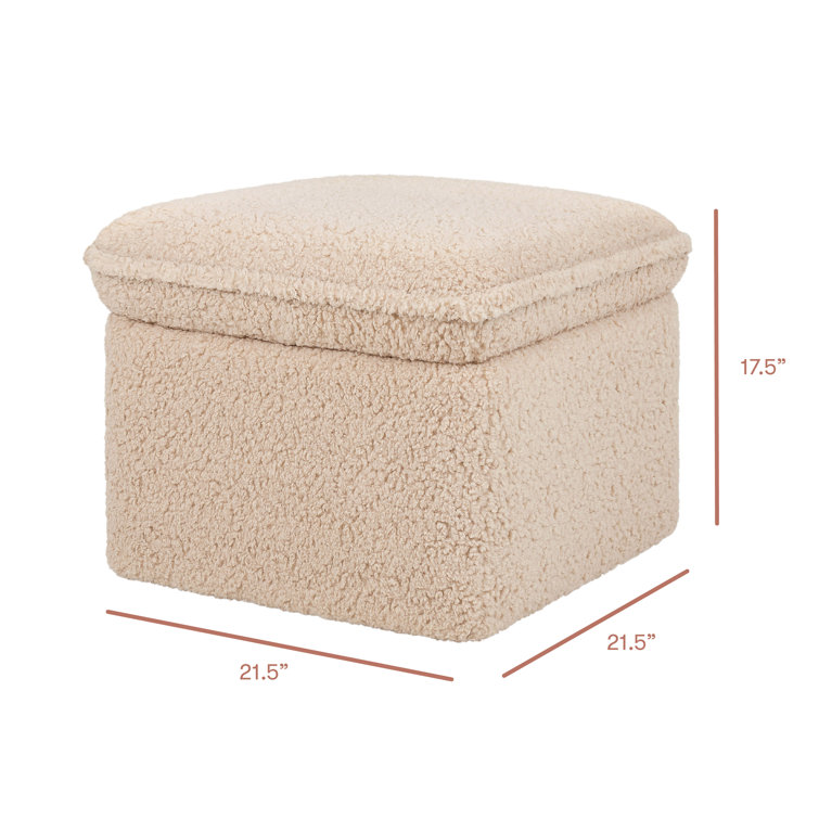Chai Shearling Beige Upholstered Storage Ottoman