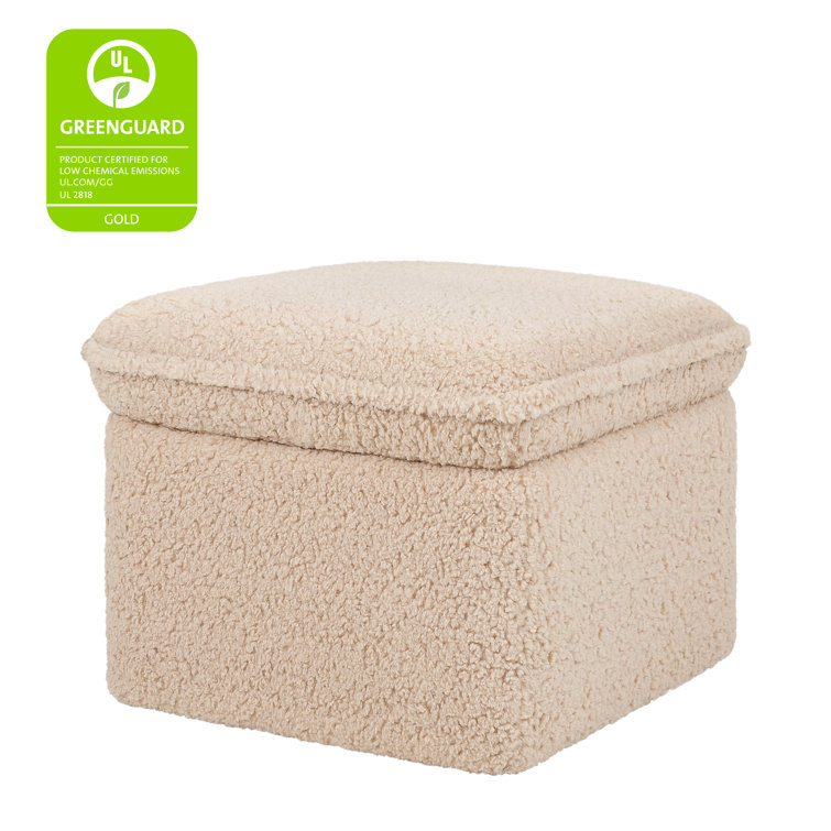 Chai Shearling Beige Upholstered Storage Ottoman