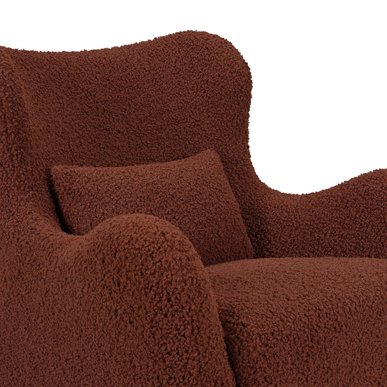 Rouge Teddy Loop Swivel Glider with Rouge Wood Base