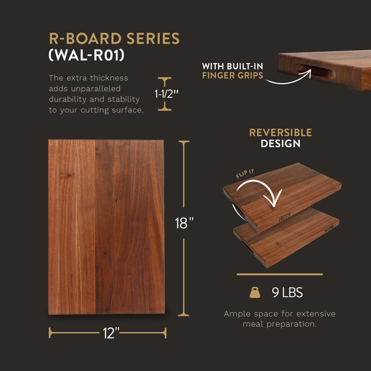 John Boos Walnut Reversible 18x12 Wood Cutting Board