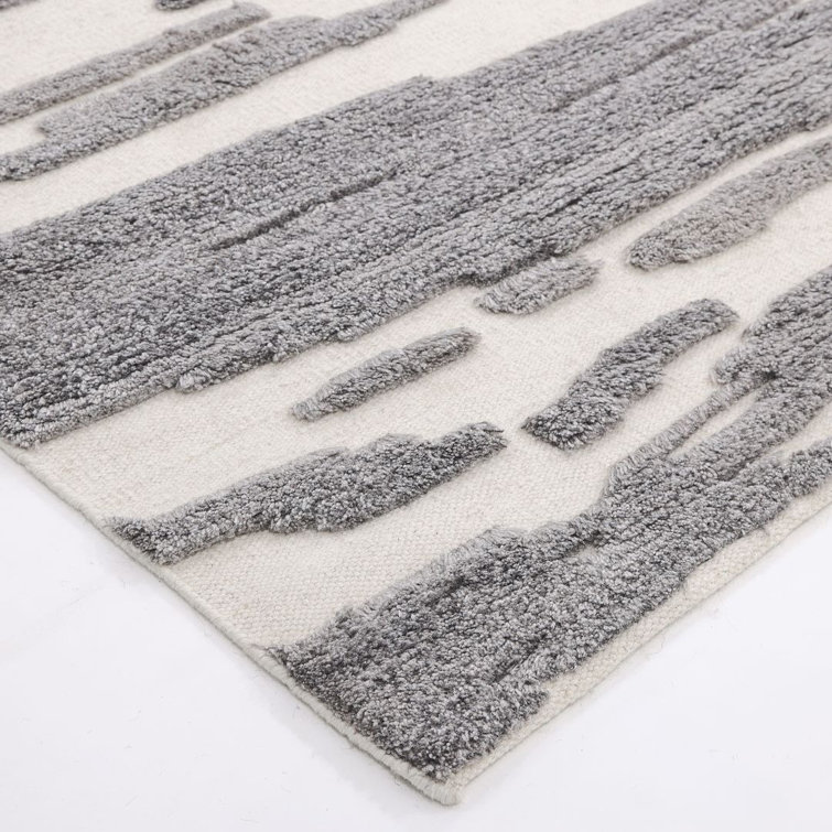 Luxurious Hand-Knotted Woolen Grace Rug, 9' x 12', Gray