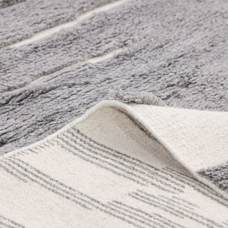 Luxurious Hand-Knotted Woolen Grace Rug, 9' x 12', Gray