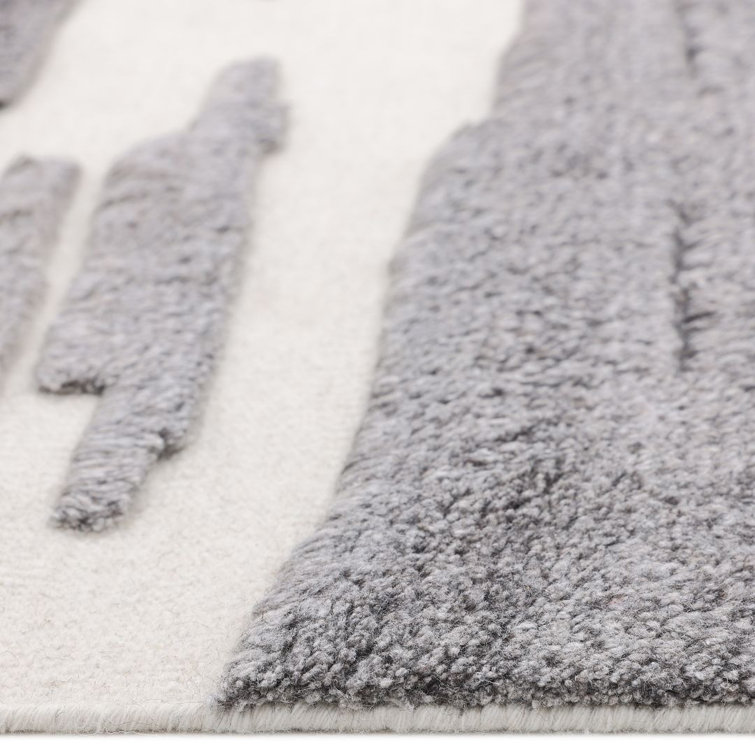 Luxurious Hand-Knotted Woolen Grace Rug, 9' x 12', Gray