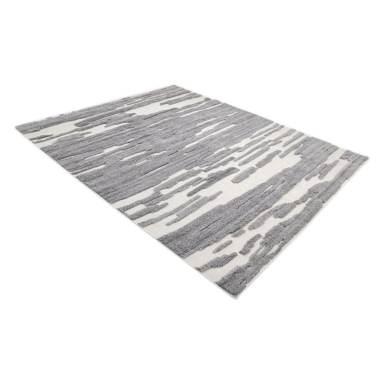 Luxurious Hand-Knotted Woolen Grace Rug, 9' x 12', Gray