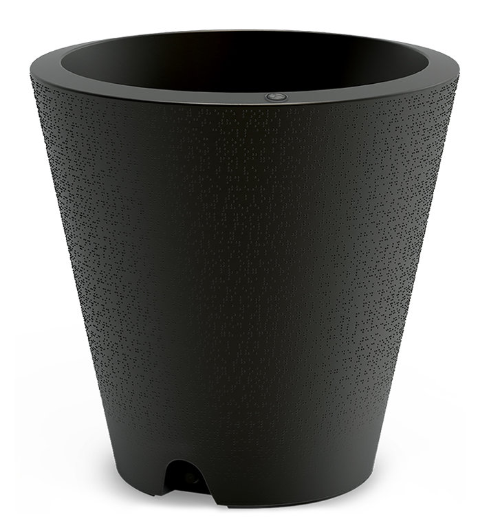Caviar Black 16" Self-Watering Dot TruDrop Planter