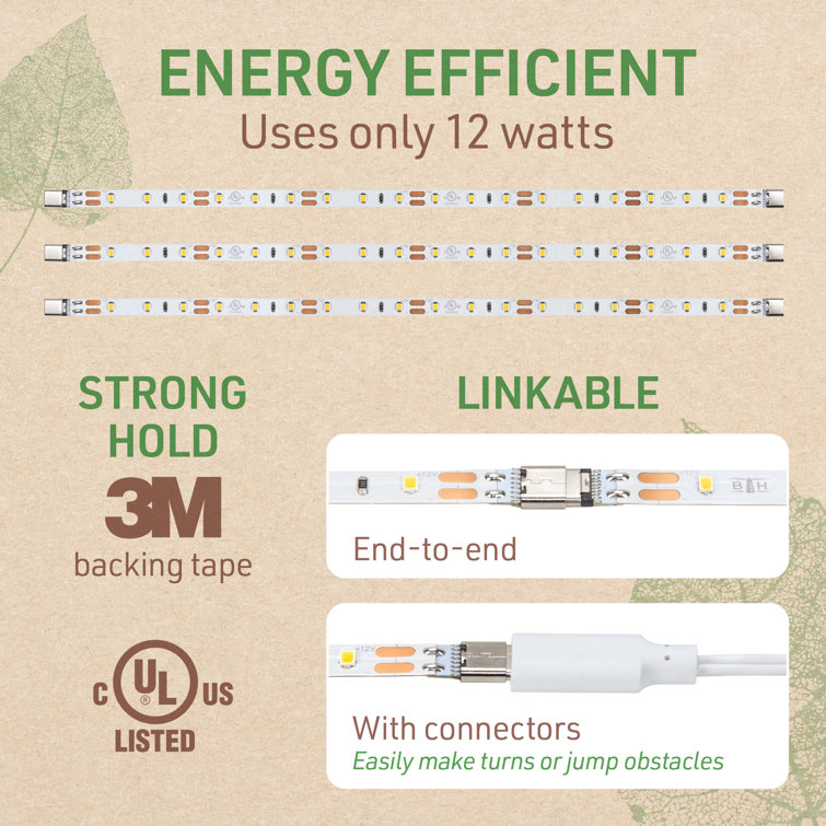 Warm White 36'' LED Under Cabinet Strip Light Kit