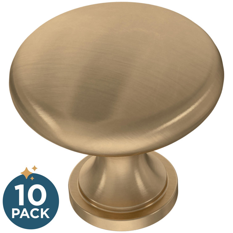Champagne Bronze Round Mushroom Cabinet Knob with Mounting Hardware
