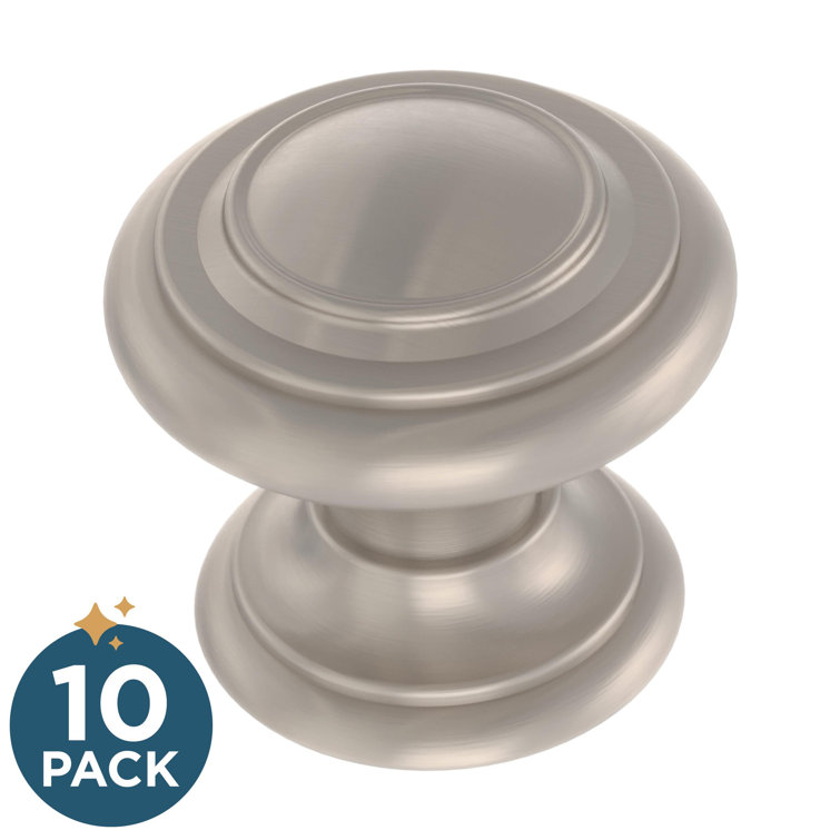 Brushed Nickel Round Double Ring Cabinet Knob Set