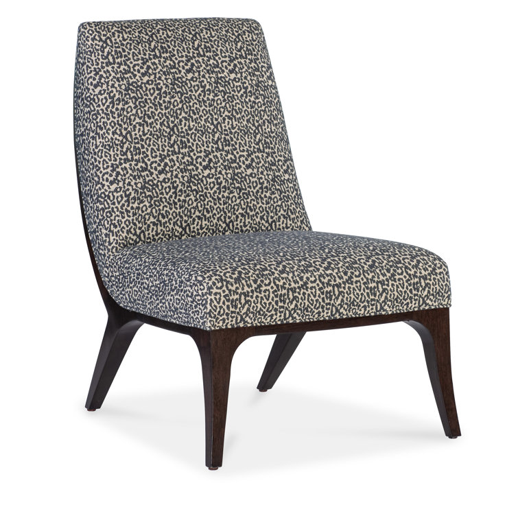 Black and White Animal Print Leather Slipper Chair