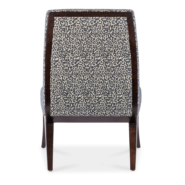 Black and White Animal Print Leather Slipper Chair
