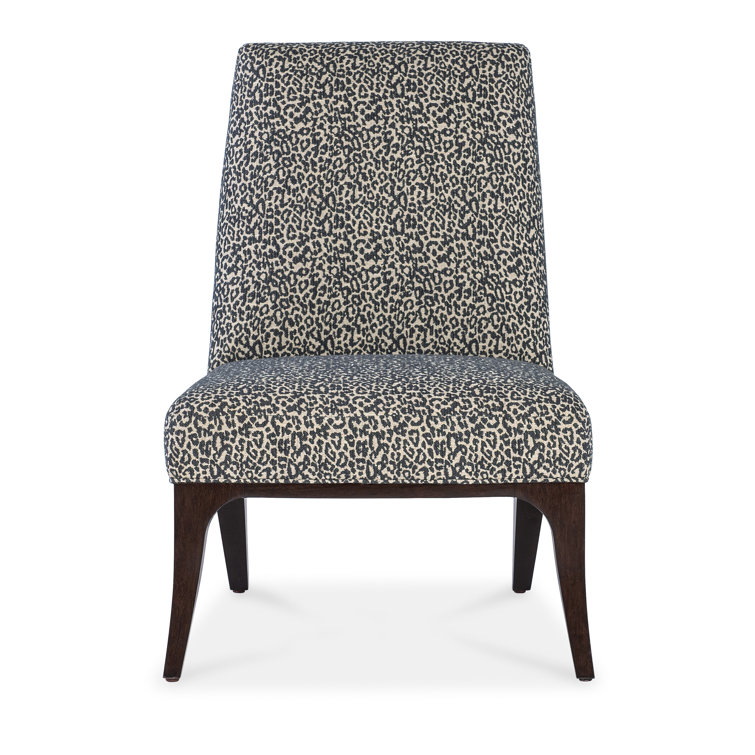 Black and White Animal Print Leather Slipper Chair
